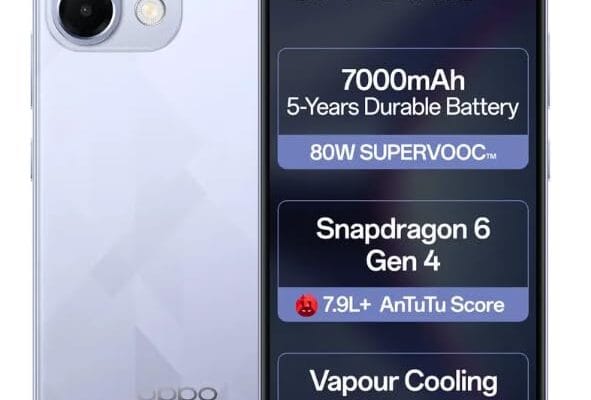 OPPO K13 5G with 7000mAh and 80W SUPERVOOC Charger in-The-Box,